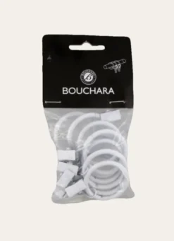 ANNEAUX À PINCES POUR RIDEAUX- BOÎTE DE 10 BLANC