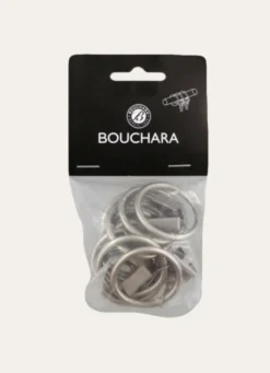 ANNEAUX À PINCES POUR RIDEAUX- BOÎTE DE 10 ARGENT