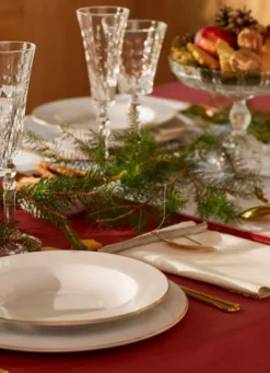 ASSIETTE CREUSE EN PORCELAINE AVEC LISERÉ DORÉ BLANC