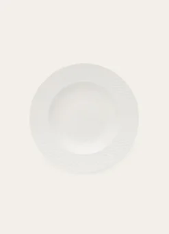 ASSIETTE CREUSE EN PORCELAINE EMBOSS BLANC