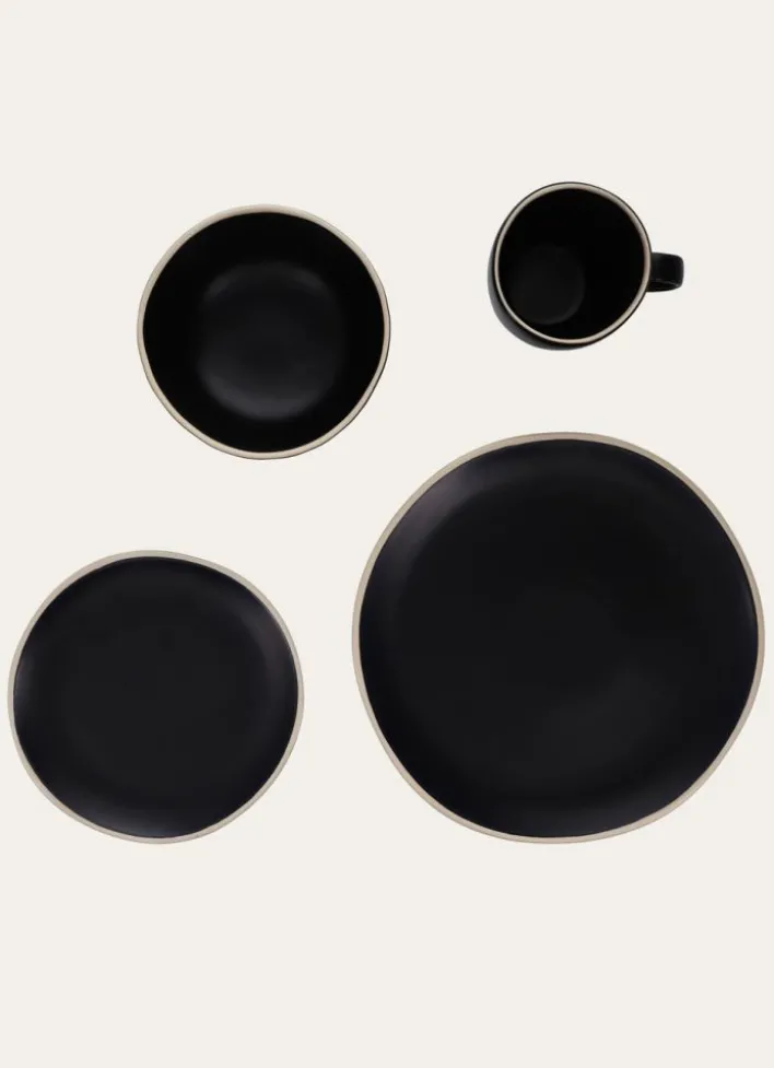 ASSIETTE À DESSERT EN GRÈS Noir