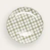 ASSIETTE À DESSERT EN PORCELAINE À RAYURES VERT