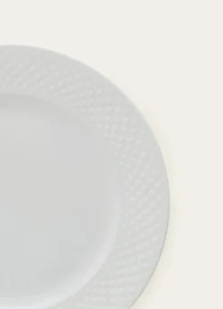 ASSIETTE À DESSERT EN PORCELAINE EMBOSS BLANC
