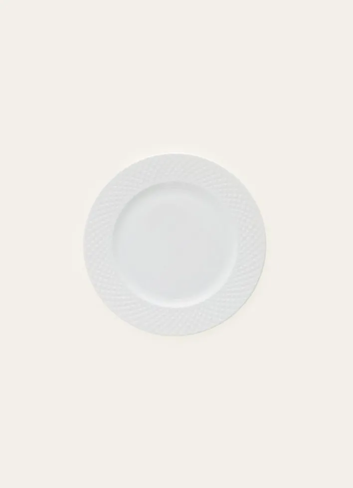 ASSIETTE À DESSERT EN PORCELAINE EMBOSS BLANC