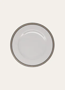 ASSIETTE À DESSERT EN PORCELAINE ART DÉCO NOIR/DORÉ