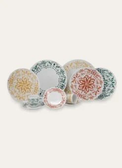 ASSIETTE PLATE COLORÉE EN PORCELAINE CURRY