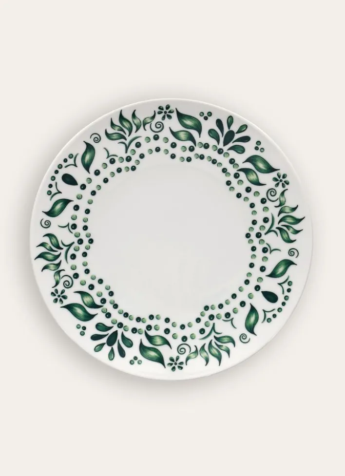 ASSIETTE PLATE COLORÉE EN PORCELAINE VERT