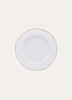 ASSIETTE PLATE EN PORCELAINE AVEC LISERÉ DORÉ BLANC
