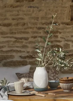 ASSIETTE PLATE UNIE EN FAÏENCE BEIGE