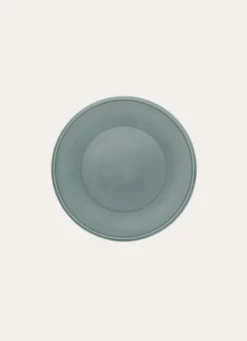 ASSIETTE PLATE UNIE EN FAÏENCE LICHEN