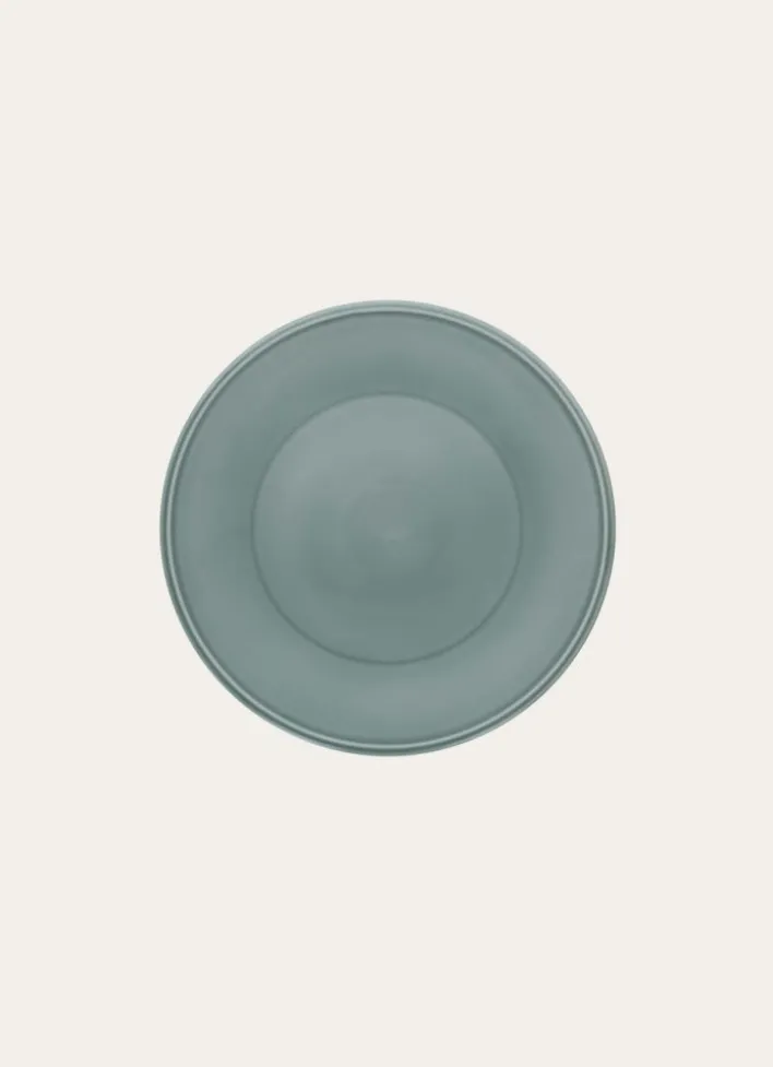 ASSIETTE PLATE UNIE EN FAÏENCE LICHEN