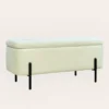 BANC COFFRE AVEC ESPACE DE RANGEMENT BLANC/PIEDS