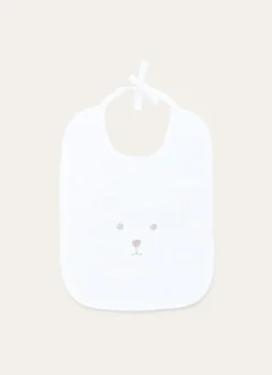 BAVOIR EN COTON ÉPONGE TÊTE D'OURS AVEC OREILLES BLANC