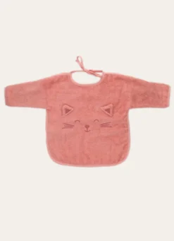 BAVOIR MANCHES LONGUES TÊTE DE CHAT ROSE