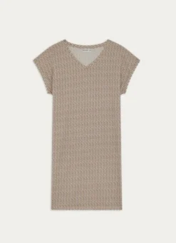 BIG TEE MANCHES COURTES EN COTON IMPRIMÉ ECRU