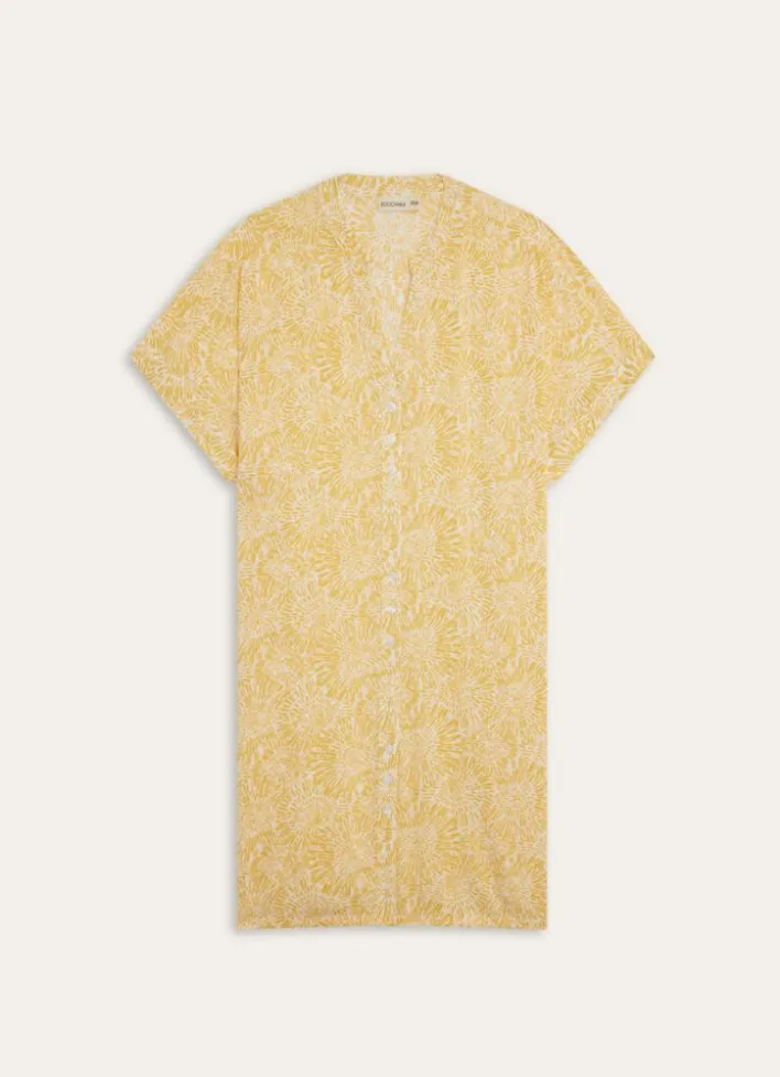 BLOUSE EN VISCOSE IMPRIMÉE JAUNE