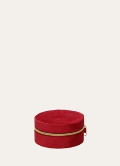 BOITE Â BIJOUX RONDE FRAMBOISE