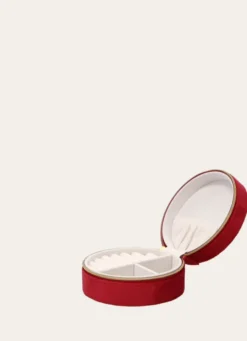 BOITE Â BIJOUX RONDE FRAMBOISE