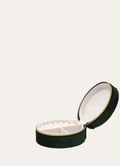 BOITE Â BIJOUX RONDE VERT SAPIN