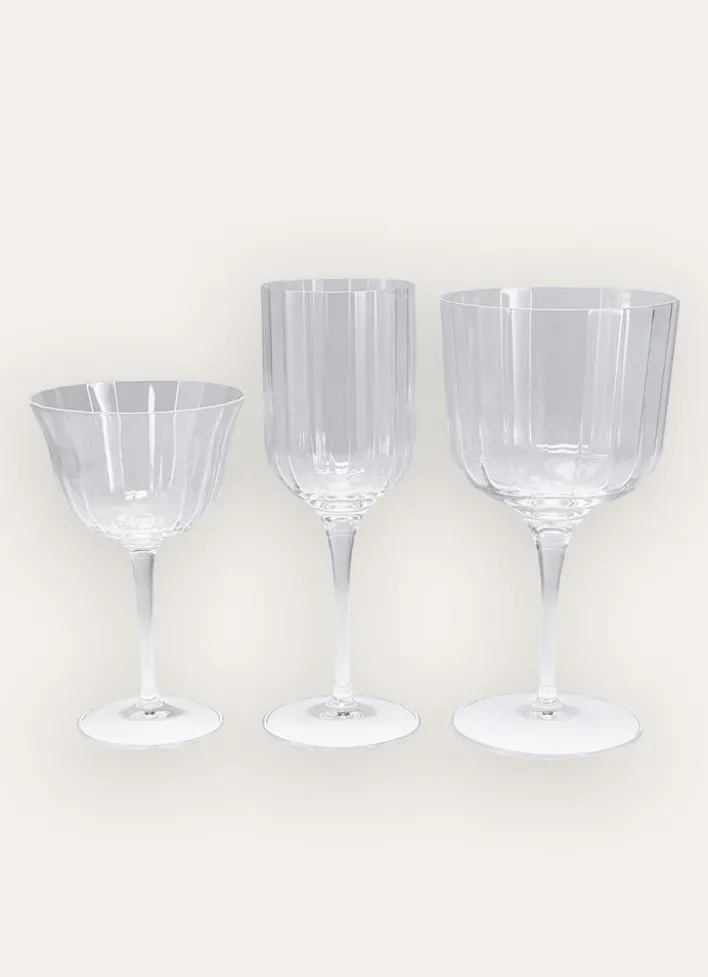 BOITE DE 4 VERRES A PIED CRISTALLIN TRANSPARENT