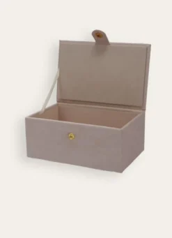 BOÎTE DE RANGEMENT EN VELOURS - PETITE ROSE POUDRE