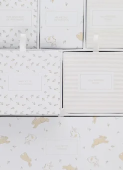 BOÎTE DE RANGEMENT MOTIF LAPINS ECRU