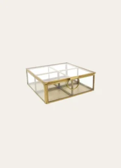 BOÎTE EN VERRE ET LAITON DORÉ PETIT FORMAT DORÉ