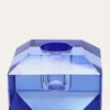 BOUGEOIR EN CRISTAL BLEU