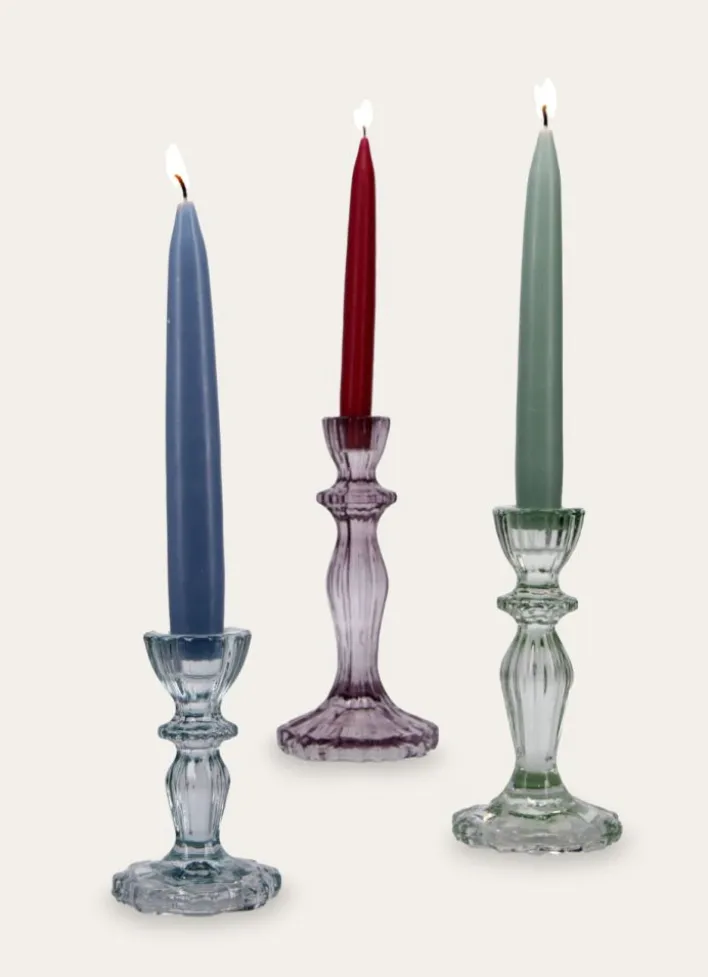 BOUGEOIR EN VERRE TEINTÉ H11 CM BLEU
