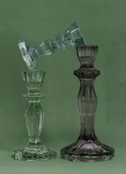 BOUGEOIR EN VERRE TEINTÉ H11 CM BLEU