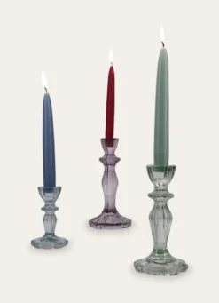BOUGEOIR EN VERRE TEINTÉ H15,5 CM VERT AMANDE