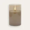 BOUGIE LED AVEC PHOTOPHORE EN VERRE BEIGE TRANSPARENT