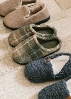 CHAUSSONS À CARREAUX THEOPHILE VERT KAKI
