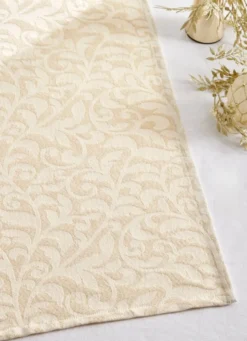 CHEMIN DE TABLE JACQUARD BRILLANT DORÉ ECRU