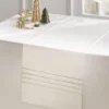 CHEMIN DE TABLE PLISSÉ BRODÉ FILS DORÉS BLANC