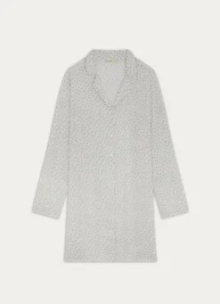 CHEMISE DE NUIT IMPRIMÉE EN GAZE DE COTON FLOCO BLANC