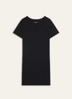 CHEMISE DE NUIT MANCHES COURTES DÉTAIL DENTELLE NOIR
