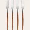 COFFRET DE 4 FOURCHETTES ARGENTÉ & BOIS