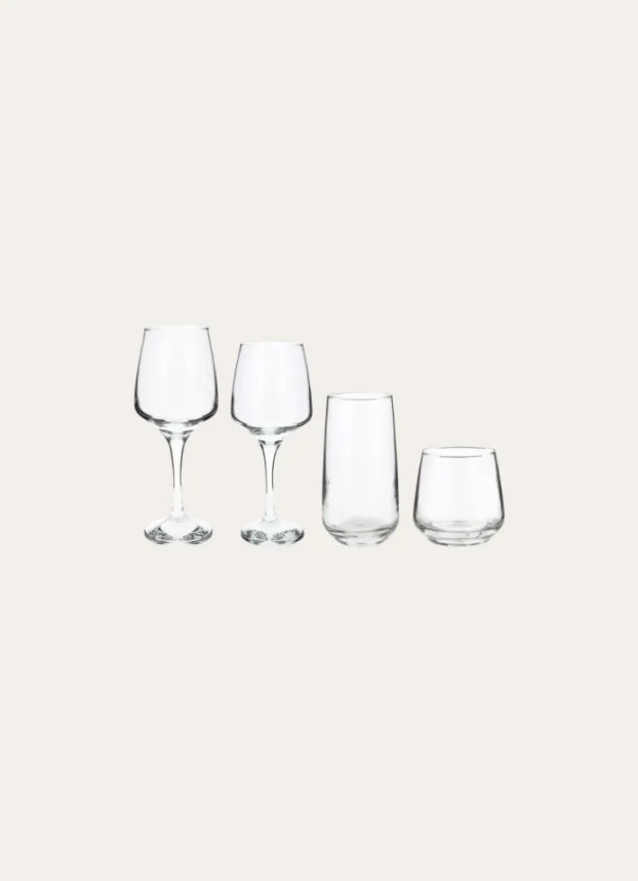 COFFRET DE 6 GOBELETS TRAPEZE EN VERRE TRANSPARENT