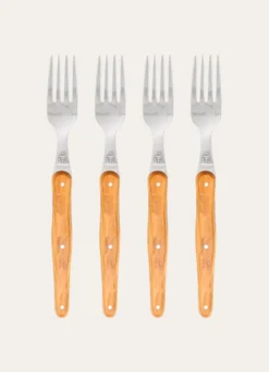 COFFRET SET DE 4 FOURCHETTES BOIS D'OLIVIER BOIS