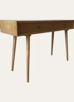 CONSOLE EN BOIS BLOND 2 TIROIRS CLAIR