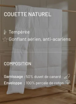COUETTE NATUREL TEMPÉRÉE BLANC