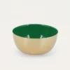 COUPELLE EN MÉTAL DORÉ AVEC INTÉRIEUR LAQUÉ VERT PAON