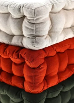 COUSSIN DE SOL EN COTON GRAND FORMAT TERRACOTTA