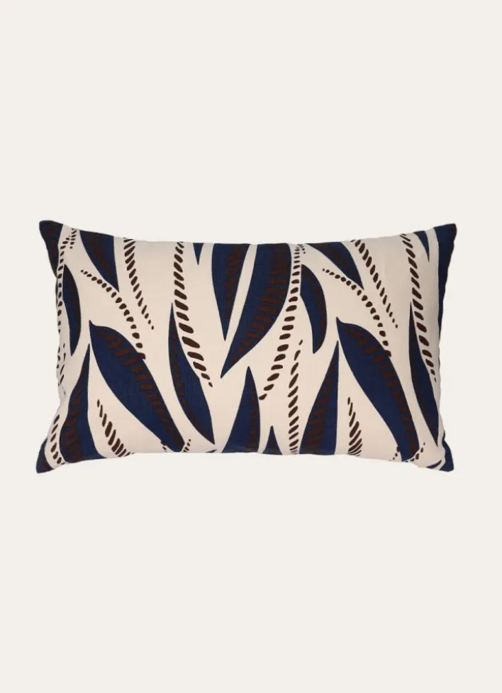 COUSSIN IMPRIMÉ FEUILLE CORALIE IVOIRE