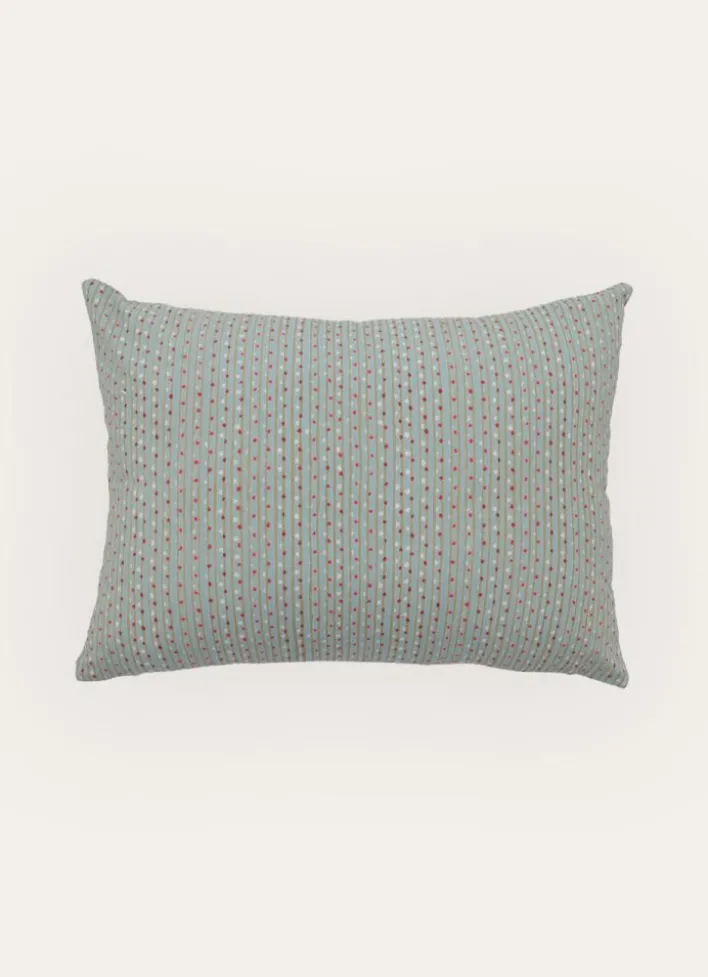 COUSSIN IMPRIMÉ MICRO MOTIFS POIS - RECTANGLE vert