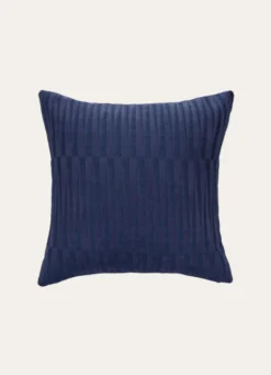 COUSSIN JACQUARD BICOLORE MOTIFS TRIANGLES Bleu MARINE