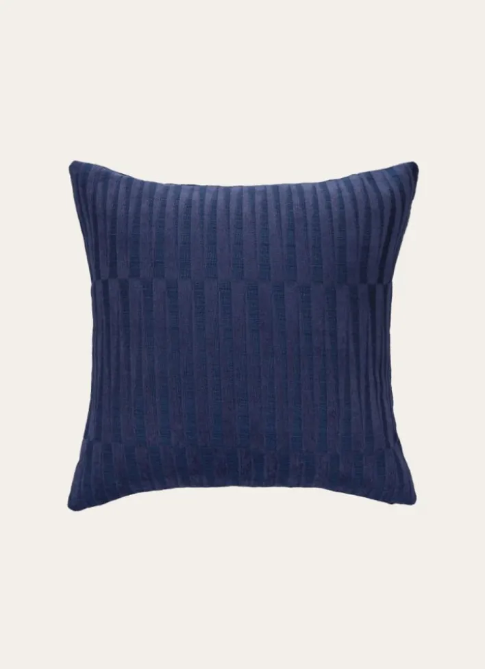 COUSSIN JACQUARD BICOLORE MOTIFS TRIANGLES Bleu MARINE