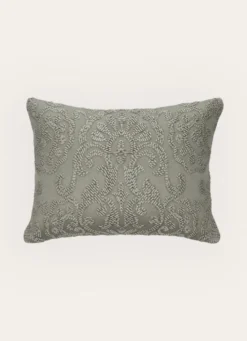 COUSSIN JACQUARD EN RELIEF MOTIF FEUILLAGE vert