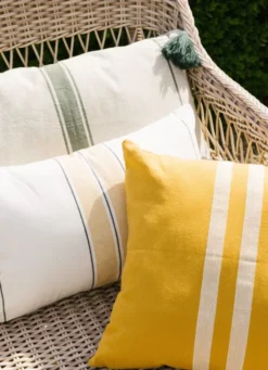 COUSSIN RAYÉ IVOIRE OCRE